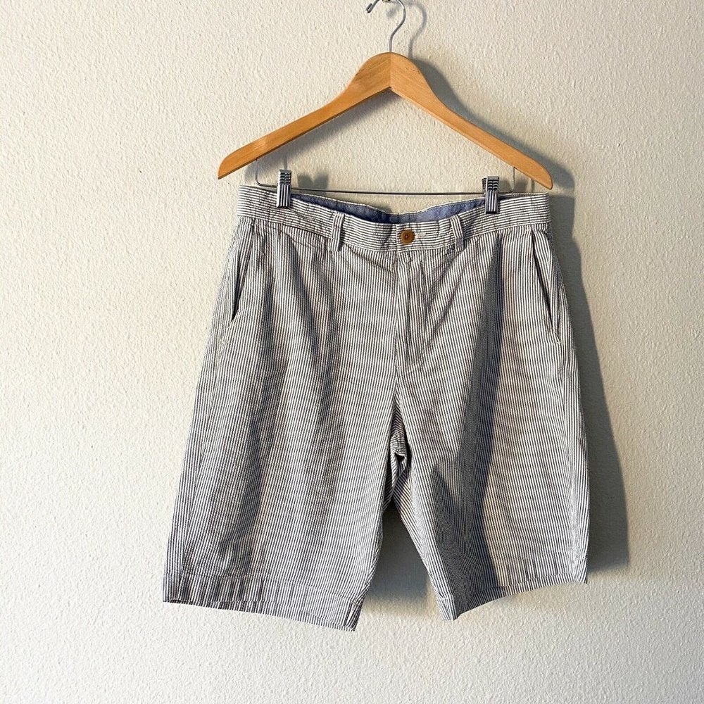 J.  Crew White And Blue Striped Mens Casual Shorts